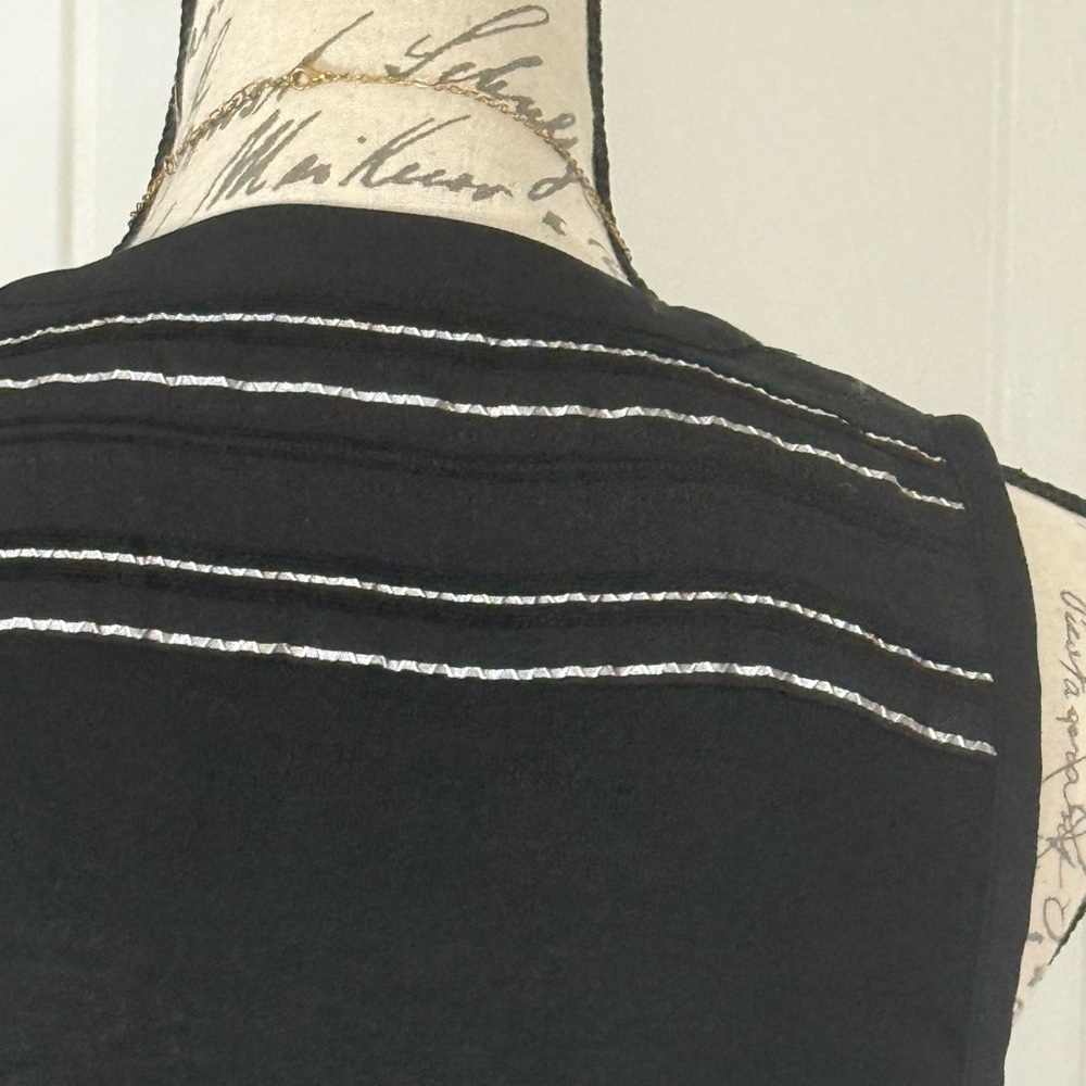 Delta Black Top with Silver Accent Stripes